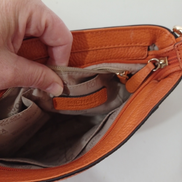 michael kors handbag Orange And Gold adjustable strap 7in. Deep Pre Owned - Picture 16 of 16